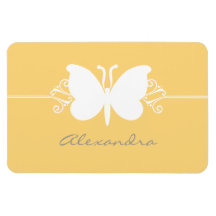 Butterfly Swirls Premium Magnet, Yellow