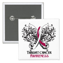 Butterfly Throat Cancer Awareness Pin