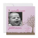 butterfly tree girl birth announcement invitations
