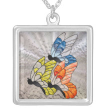 Butterfly Trio in  Stained Glass Jewelry