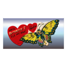 Butterfly Valentine - Fly Away Custom Photo Card