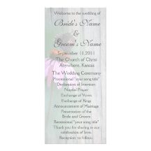 Butterfly Wedding Program Postwood /grey revised Rack Card Template