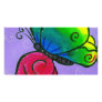 Butterfly with Rose Customized Photo Card