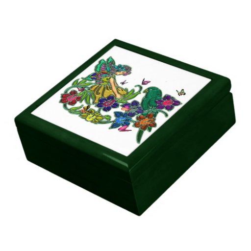 Butterfly Woman Floral & Bird Trinket Boxes