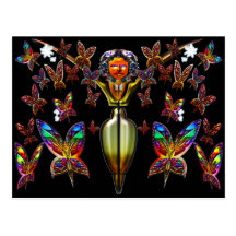 Butterfly Woman Flying Postcard
