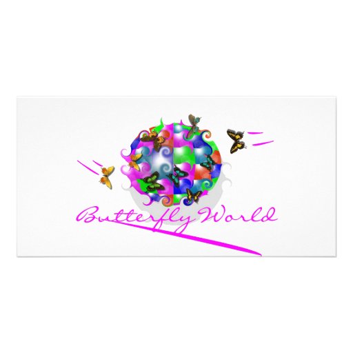 BUTTERFLY WORLD PHOTO  CARD CUSTOMIZED PHOTO CARD