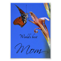 Butterfly "World's Best Mom" Photo Print
