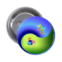 Butterfly Yin Yang Pinback Button