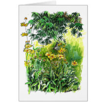 Butterfly's date with flowers cards