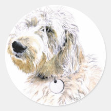 Butters the Labradoodle Round Sticker