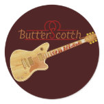 Butterscotch Stallion Electric Guitar Round Stickers