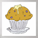 buttery blueberry muffin posters