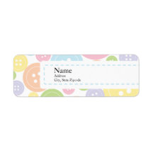 Button Baby Shower Return Address Label | Boy