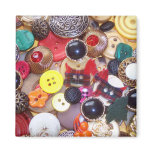 Button Collage with Plaid Scottie Dogs Magnet