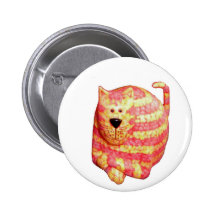 Button - Cute Striped Cat