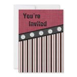 Button Down Red White and Black Pinstripe Invite