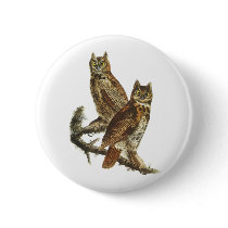 Button: Great Horned Owl by John James Audubon