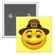 Button - Happy Thanksgiving Pilgrim