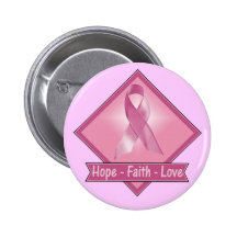 Button - Hope Faith Love Breast Cancer