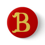 Button Monogrammed with the Letter B