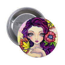 Button - Poppy Glamour