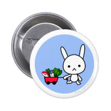 Button - Rabbit - BlueBack