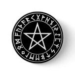 button Rune Pentacle on Blk