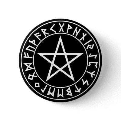 button Rune Pentacle on Blk by johnpryor2000