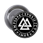 button Tri-Triangle Rune Shield on Blk