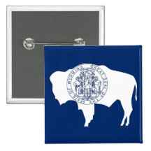 Button with Flag of Wyoming