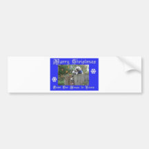 Buttons and Tank Merry Christmas Bumper Stickers