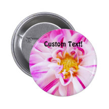Buttons Custom Promo Pink Dahlia Flowers
