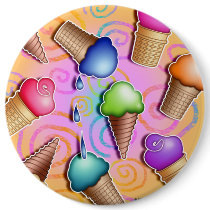 Buttons, Pins - Pop Art Ice Cream Cones