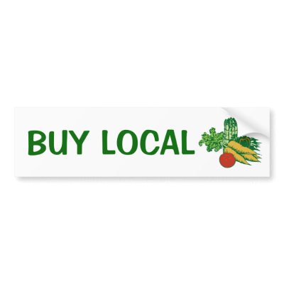 Buy Local Bumper Sticker by coastalyogagirl