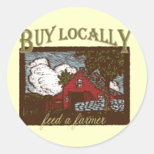Buy Local, Feed a Farmer Round Stickers