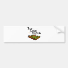 Buy Local Grown Produce black Bumper Stickers