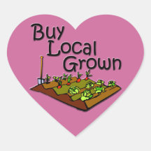 Buy Local Grown Produce black Heart Sticker