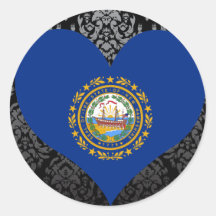 Buy New Hampshire Flag Round Stickers