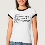 Buy Newspaper Save Journalist Ladies Ringer Tee t-shirts