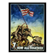 Buy U.S. War Bonds Now all together Postcards