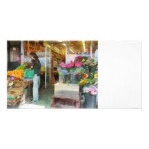 Buying Fresh Fruit Photo Greeting Card