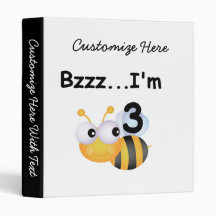 Buzz Bumblebee 3rd Birthday T-shirts and Gifts 3 Ring Binders