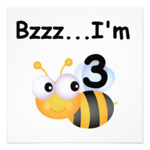 Buzz Bumblebee 3rd Birthday T-shirts and Gifts Invite