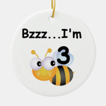 Buzz Bumblebee 3rd Birthday T-shirts and Gifts Christmas Tree Ornaments