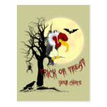 Buzzard Trick-or-Treat Recipe Card Postcard