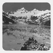 BW Alaska glacier bay national monument 1970 Square Sticker