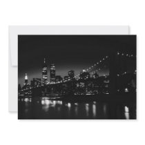 BW New York City at Night Invitation