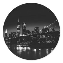 BW New York City at Night Sticker