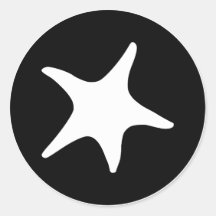 BW Starfish Round Sticker
