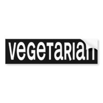 BW_vegetarian Bumper Sticker